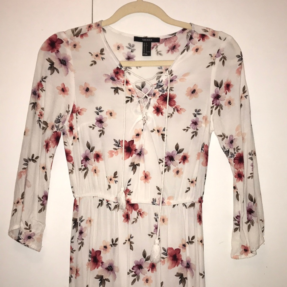 Floral printed dress with slit - Picture 2 of 6
